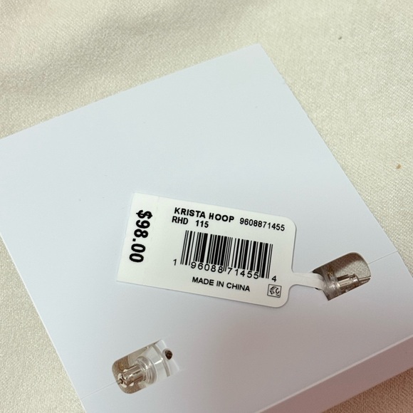 NWT Kendra Scott Krista Silver Hoop Earrings in White Mix with Pearls - Picture 9 of 9